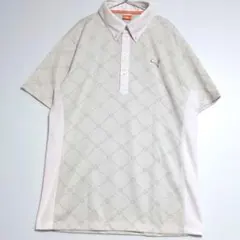 PUMA プーマ ゴルフウェア 半袖ポロシャツ 白×グレー　L レディース