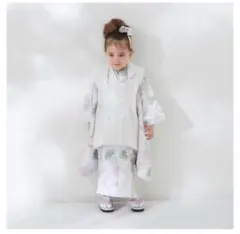 【KOHARUホワイト】七五三 3歳 着物　被布コートセット　女の子