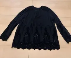 ZUCCa ズッカ 刺繍 レース 長袖ブラウス M シルク混