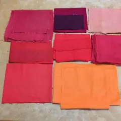 古布ハギレ（ピンク・赤・紫・オレンジ）各種