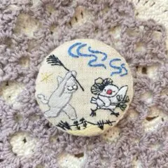 刺繍ブローチ 絵画 猫 小鳥 モネ ゴッホ ミュシャ - メルカリ
