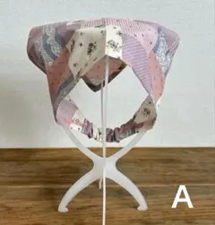 結ばない！三角巾　パッチワーク柄　ピンク系　ハンドメイド