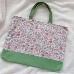 マチ付きレッスンバッグ ハンドメイド 女の子 小花柄