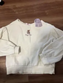 メゾピアノ テディベア刺繍 トレーナー120cm