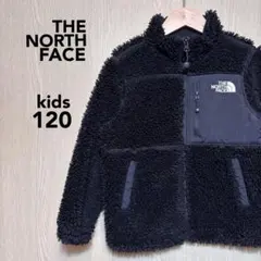 ザノースフェイス☆フリースジャケット　キッズ120 ブラック　刺繍ロゴ