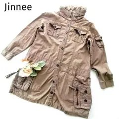 ジニー　 ミリタリージャケット　大きいサイズ　3L 茶色　羽織り　シャツワンピ