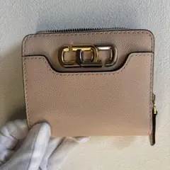 MARC JACOBS ピンクベージュレザー二つ折り財布