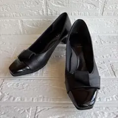 FIZZ REEN ブラックパンプス 中ヒール　23.5㎝