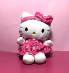 ハローキティ ヒョウ柄 マスコット キーホルダー ボールチェーン付き サンリオ