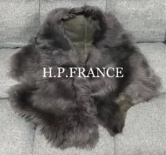 【 超美品 】H.P.FRANCEムートン✧シュラッグ ストール✧パープルグレーのサムネイル