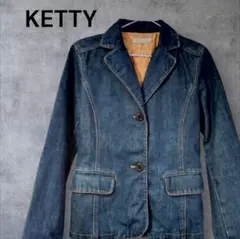 KETTY レディースデニムブレザージャケット　裏地花柄　サイズMビンテージ