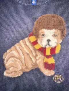 POLO RALPH LAUREN 犬 ニット セーター キッズ 紺