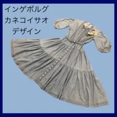 インゲボルグカネコイサオデザインデニムワンピースピンクハウス七分袖 インゲボルグカネコイサオデザインデニムワンピースピンクハウス七分袖