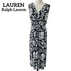 ローレンラルフローレンカシュクール ノースリーブ ストレッチ ロングワンピース