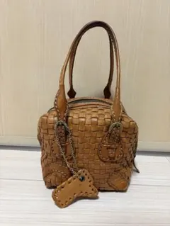 obita ロビタ 本革 編み込みミニボストン キューブ型 インナーポーチ付き