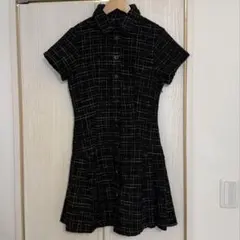 ZARA ツイード半袖ミニワンピース XS