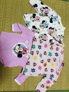 ミニーマウス柄 長袖Tシャツ 3枚セット 80