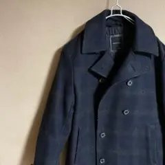【古着】SHIPS ピーコート チェック シンプル タータンチェック