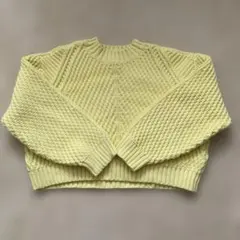 H&M イエロークロップドニット S