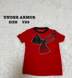 UNDER ARMOUR ロゴTシャツ YXS 140 相当 赤 [222]