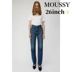 希少サイズ！！マウジーMOUSSYハイウエストデニムパンツHW straight