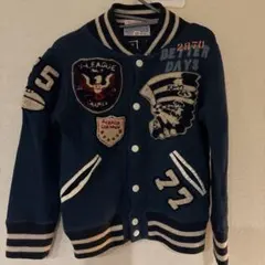 デニムダンガリー　110 刺繍パッチ付きネイビージャケット