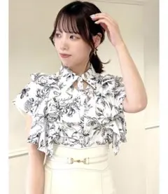 dazzlinシャツ ブラウス カットアウトフリルシャツトップス レディース