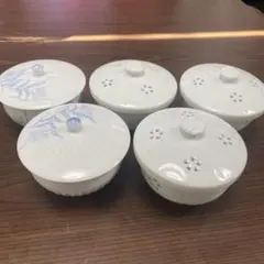 【有田焼】蓋付き湯呑み 2種類5客セット ほたる透かし 和食器