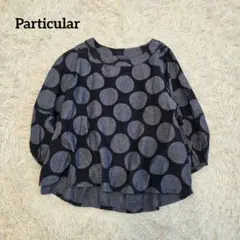 パルティクラール リネン混 ドット柄 ワイドブラウス 日本製シャツ