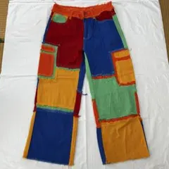 SHEIN シーン カラフル パッチワークパンツ デニムパンツ マルチカラー L