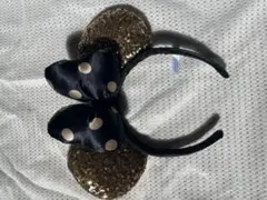 ミニーマウス風カチューシャ ネイビーゴールド