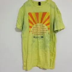 ギルダン タイダイ柄 Tシャツ クルーネック 半袖 M 黄緑 綿 カジュアル