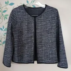 NATURAL BEAUTY ノーカラージャケット M ブラック系