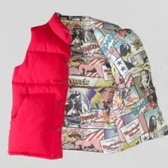 ヒステリックグラマー リバーシブル ダウンベスト 赤 S