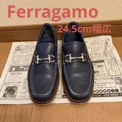 Ferragamo ガンチーニ ローファー 黒 シボ 8EE 25.5~26cm - メルカリ