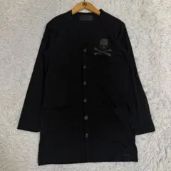 美品✨Roen 長袖ロングカーディガン スカル レザーパッチ シャドーチェック メルカリ