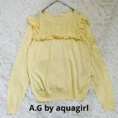 A.G by aquagirl フリルニット イエロー M 薄手