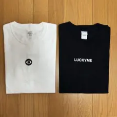 【白黒2枚組】バンドTシャツ レーベルTシャツ LuckyMe Records