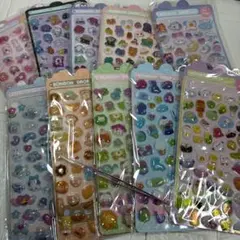 豪華10枚セット ボンボンドロップ シール まとめ売り ピンセット付 かわいい