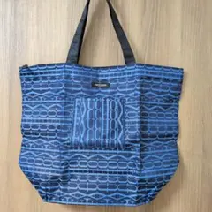 FAUCHON フォション トートバッグ ブルー ロゴ柄