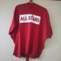 コンバース    ALL STARS 赤い半袖パーカー