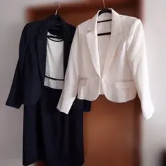 ネイビー・ホワイトジャケットとドレスセット
