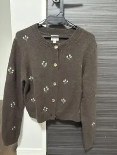 H&M 花柄刺繍 カーディガン Mサイズ