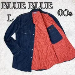 希少 00s BLUE BLUE 日本製 デニム キルティング ジャケット L