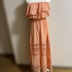 セシルマクビー　オフショルダー マキシドレス ピーチ