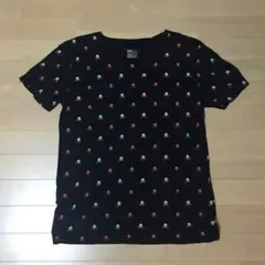 送料無料■グラニフ ドクロ 総柄 Tシャツ graniph 黒 Mサイズ 骸骨