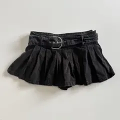 ZARA デニム　ミニスカート風キュロットパンツ