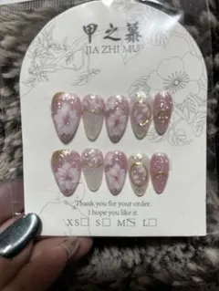 桜花柄ネイルチップ 10個セット