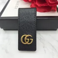 【極美品】 GUCCI グッチ マネークリップ GG マーモント ブラック 黒のサムネイル