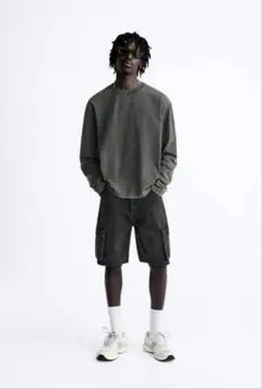 ZARA デニムカーゴバミューダパンツ